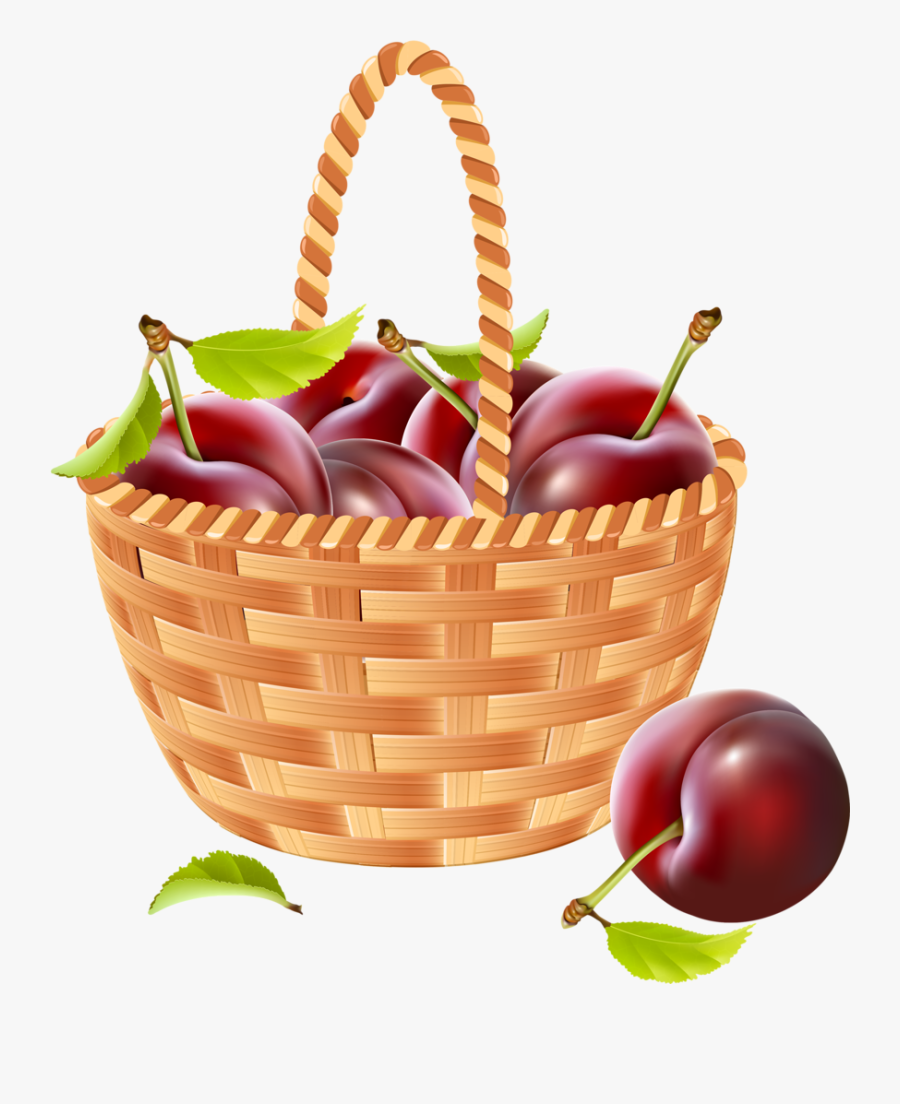 Basket Of Plums Clipart, Transparent Clipart