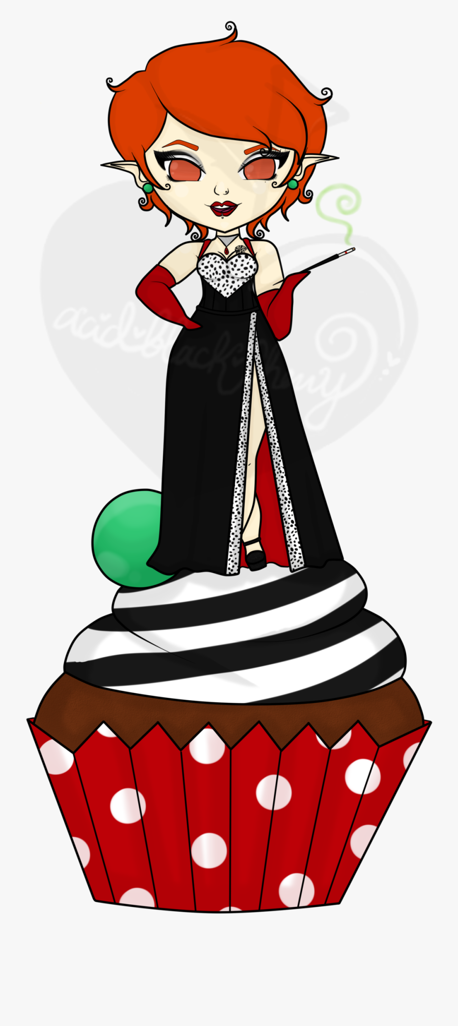My Oc Elisha Dressed As Cruella De Vil From Disney"s - Cartoon, Transparent Clipart