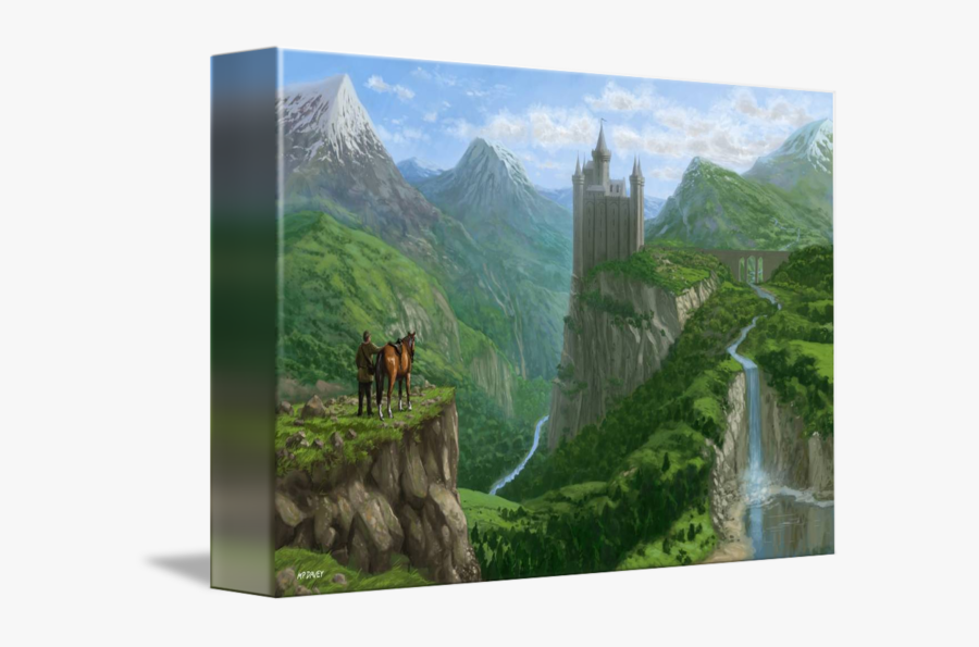 Transparent Moutain Png - Landscape Painting Fantasy Castle, Transparent Clipart