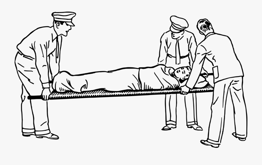 Drawing Stretcher Cartoon Paramedic Human Cc0 - Person On Stretcher Drawing, Transparent Clipart
