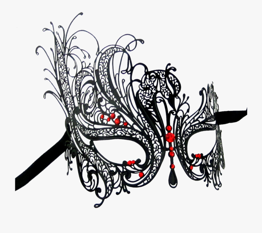 Black Series Swan Metal Filigree Laser Cut Womens Masquerade - Red And Gold Mask Masquerade Couples, Transparent Clipart