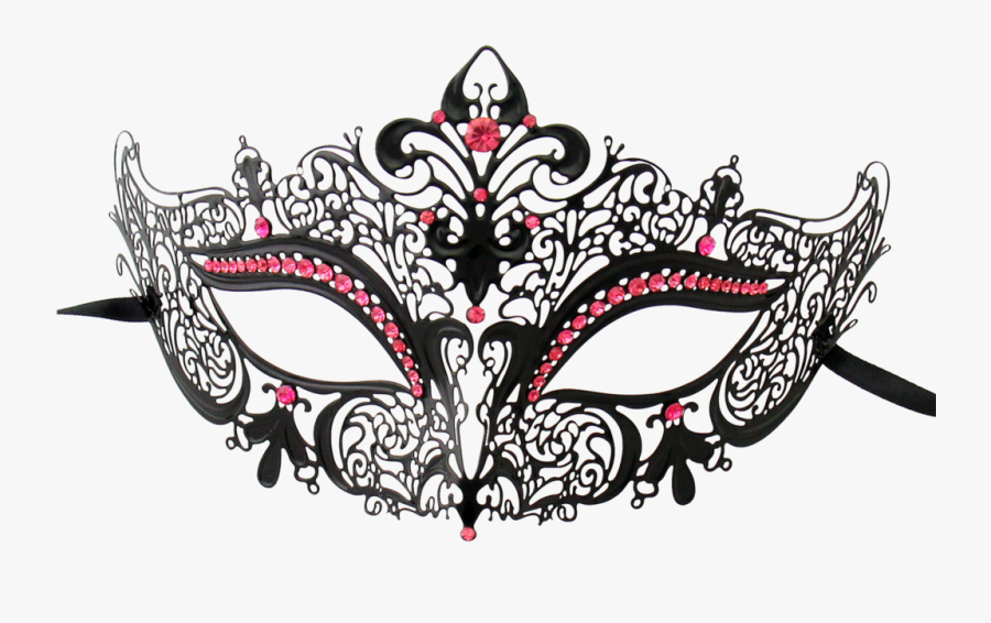 Black Series Women"s Laser Cut Metal Crown Venetian - Transparent Masquerade Mask Png, Transparent Clipart