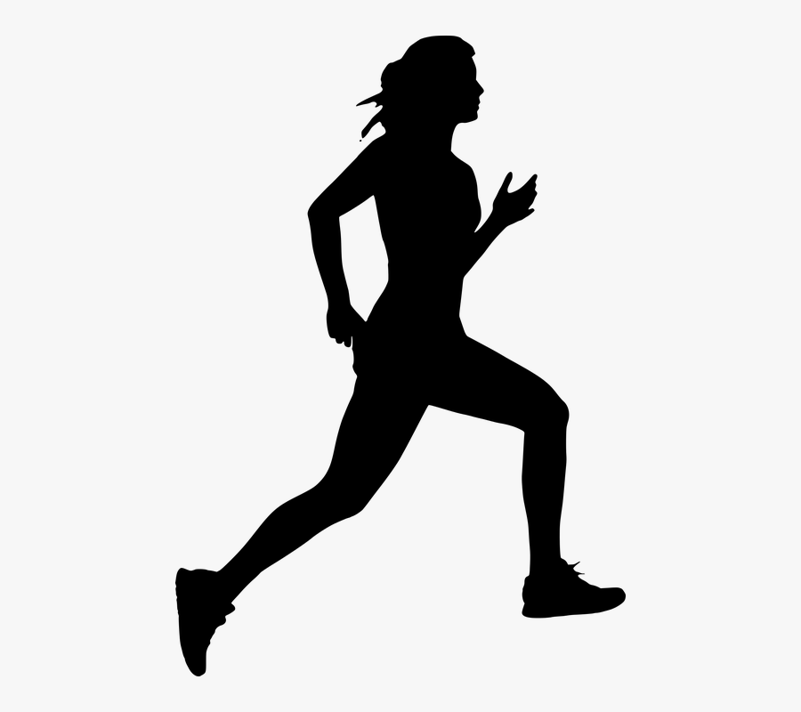 Transparent Kids Running Clipart Black And White - Silhouette Of Someone Running, Transparent Clipart