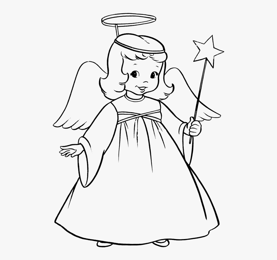 Best Collection Of Printable - Colouring Picture Of Angel, Transparent Clipart