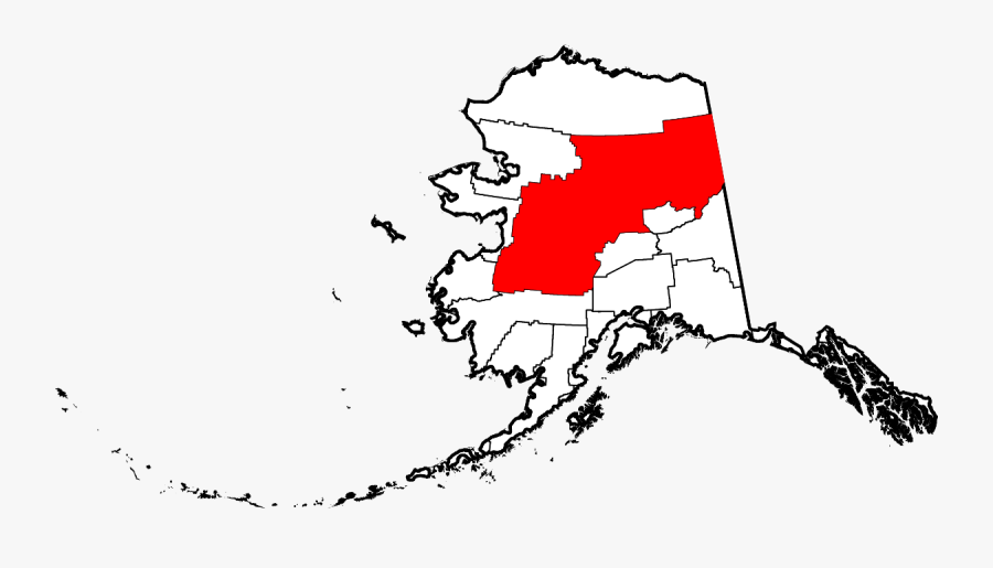 Map Of Alaska Highlighting Yukon-koyukuk Census Area, Transparent Clipart