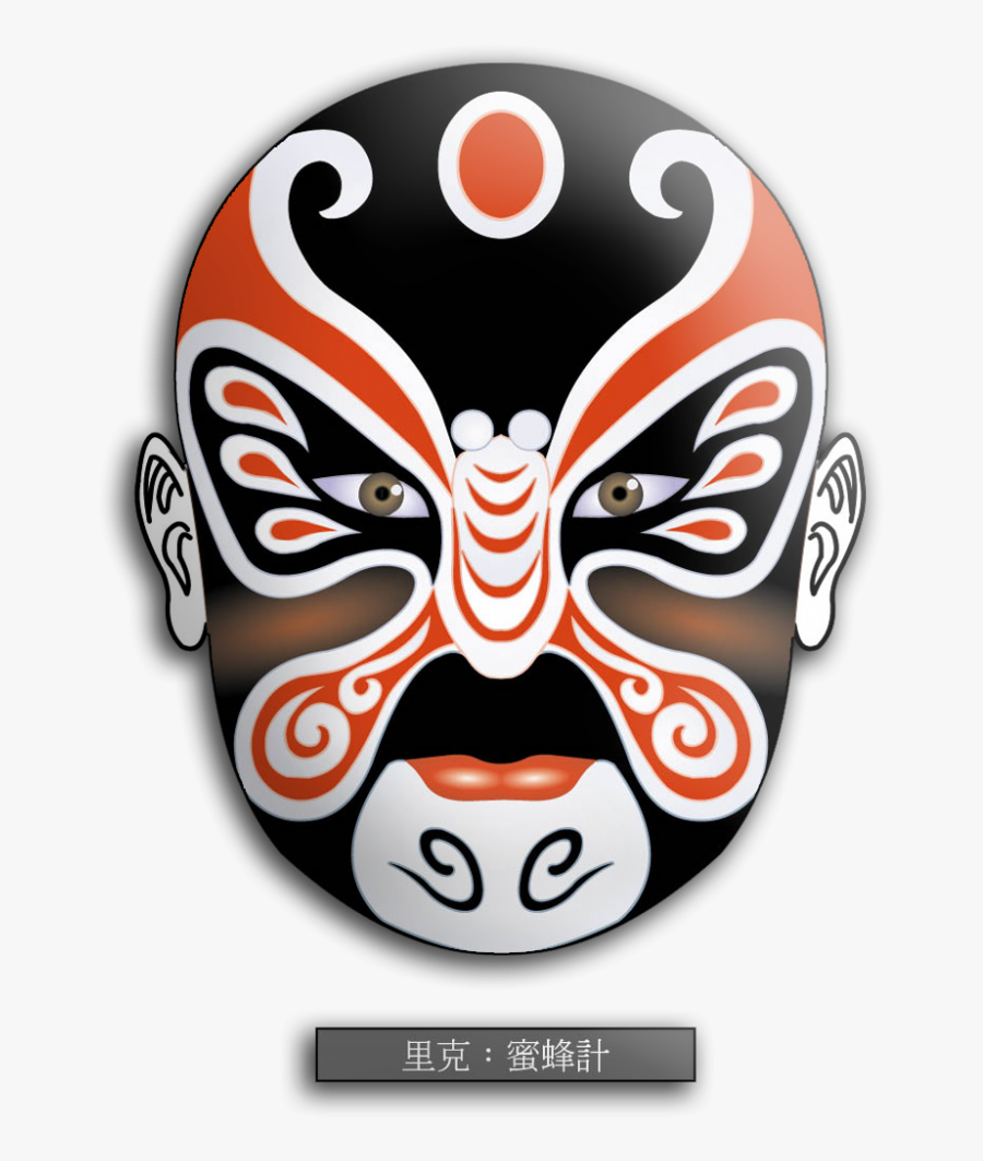 Peking Opera Mask - Black Peking Opera Mask, Transparent Clipart
