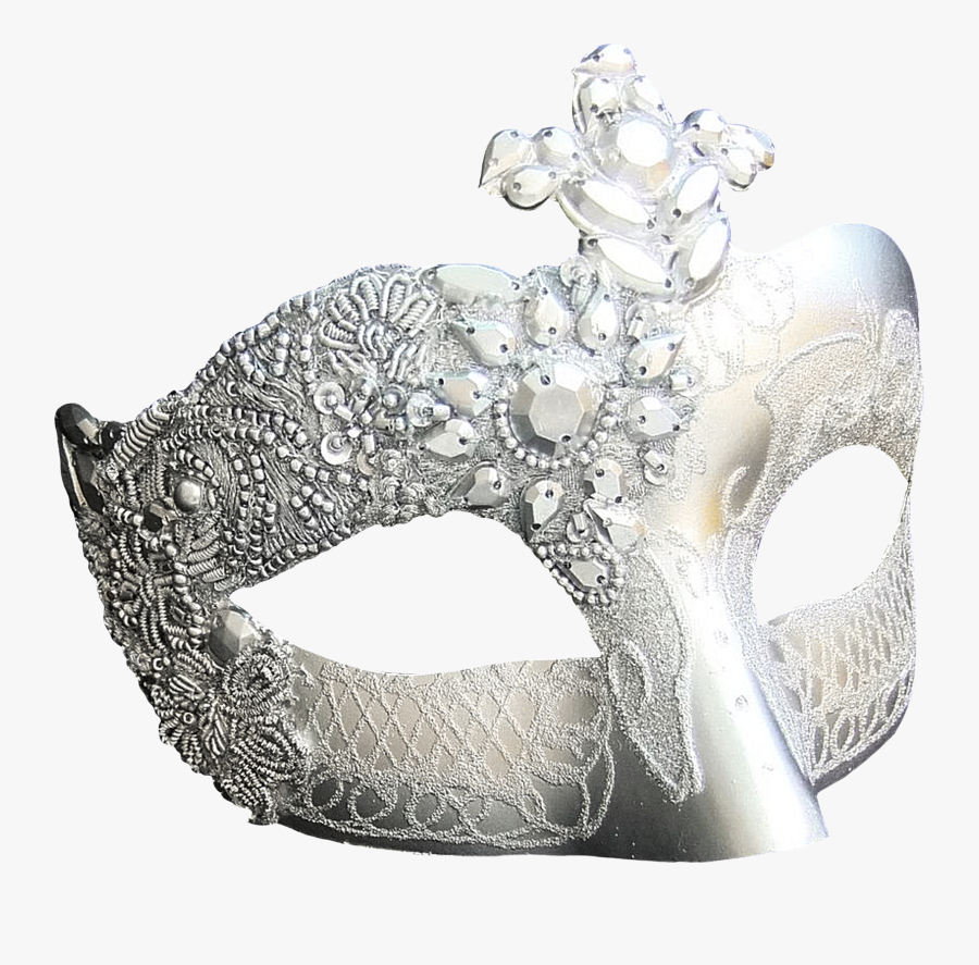 White Masquerade Mask Png, Transparent Clipart