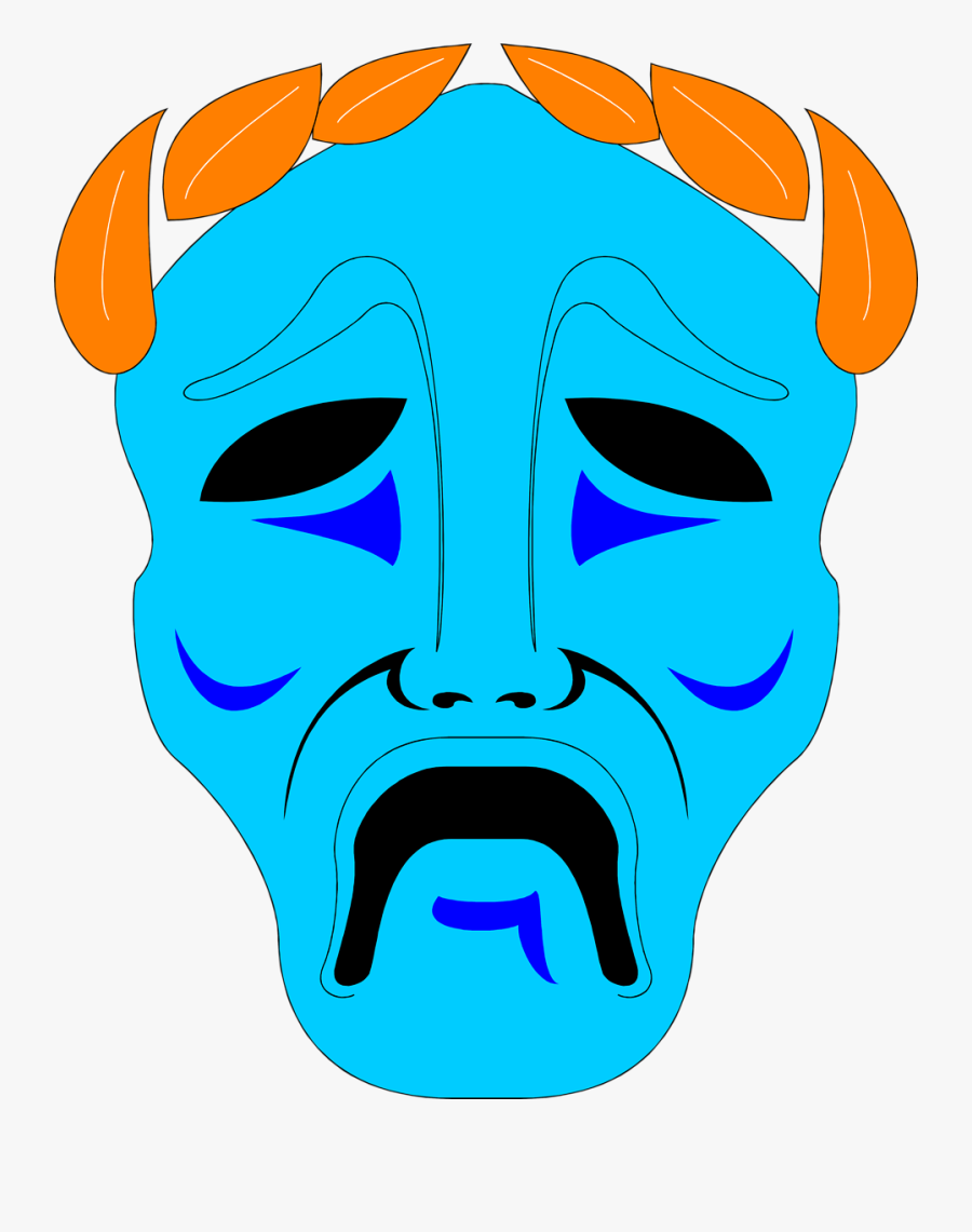 Mask Tragedy Free Stock Photo Illustration Of A Tragedy - Tragedy Drama Mask, Transparent Clipart