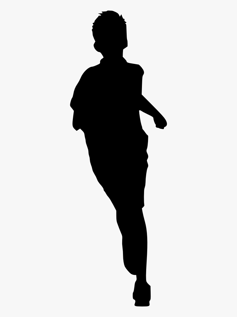 Running Kid Silhouette, Transparent Clipart