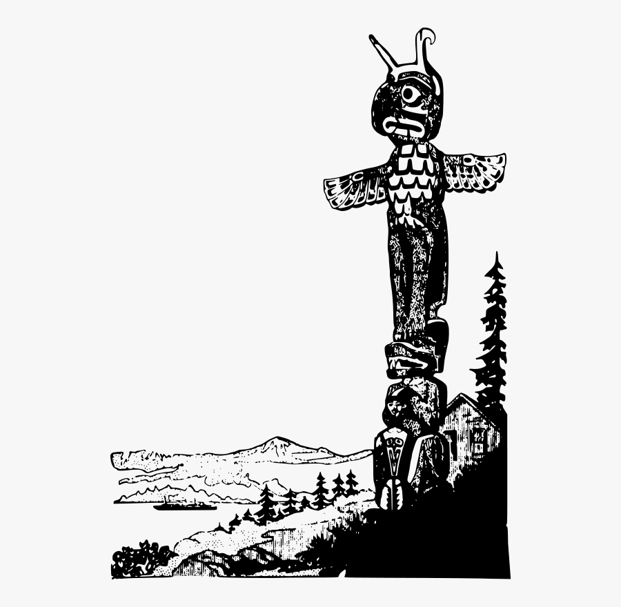 Free Alaskan Totem Pole - Totem Pole Black And White Vector, Transparent Clipart