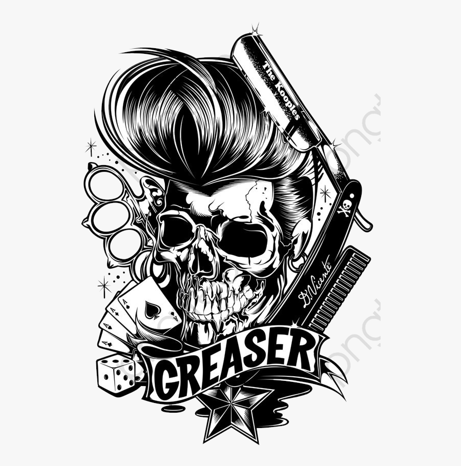 Transparent Skull Clipart - Skull Rockabilly, Transparent Clipart