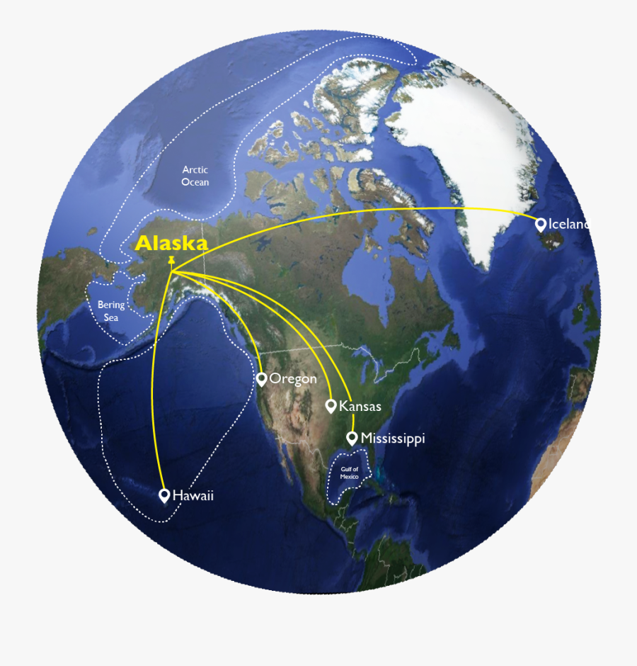 Clip Art Alaska On Globe, Transparent Clipart