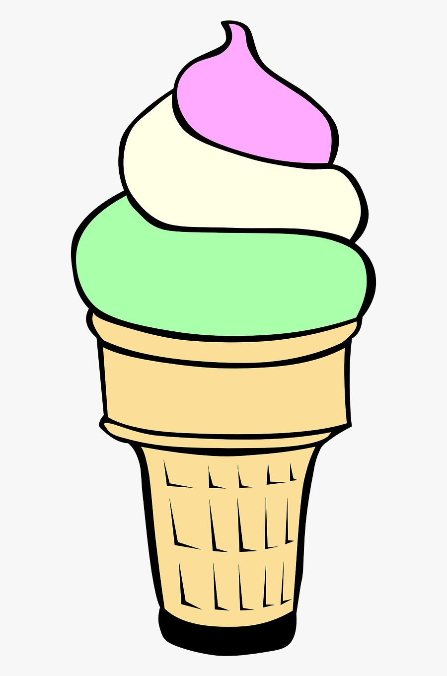 Ice Cream Cone Cornet Dessert Png Image - Vanilla Ice Cream Clipart, Transparent Clipart