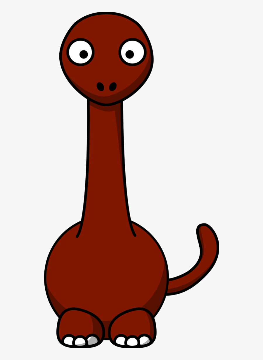 Vector Clip Art - Cartoon Long Neck Dinosaur, Transparent Clipart