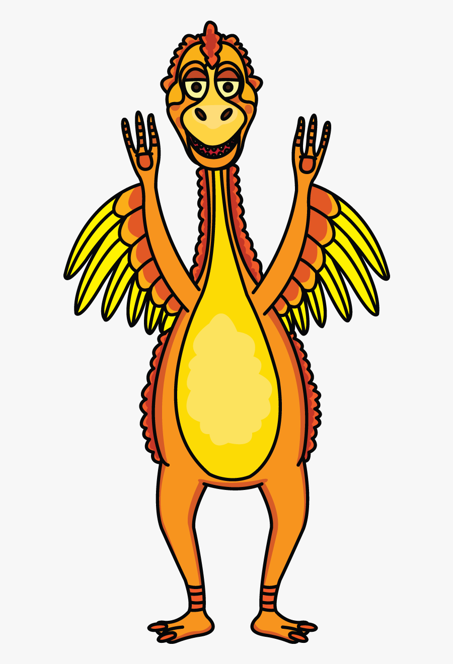 Cute Yellow Dinosaur With Wings Drawing Tutorial Http - Drawing, Transparent Clipart