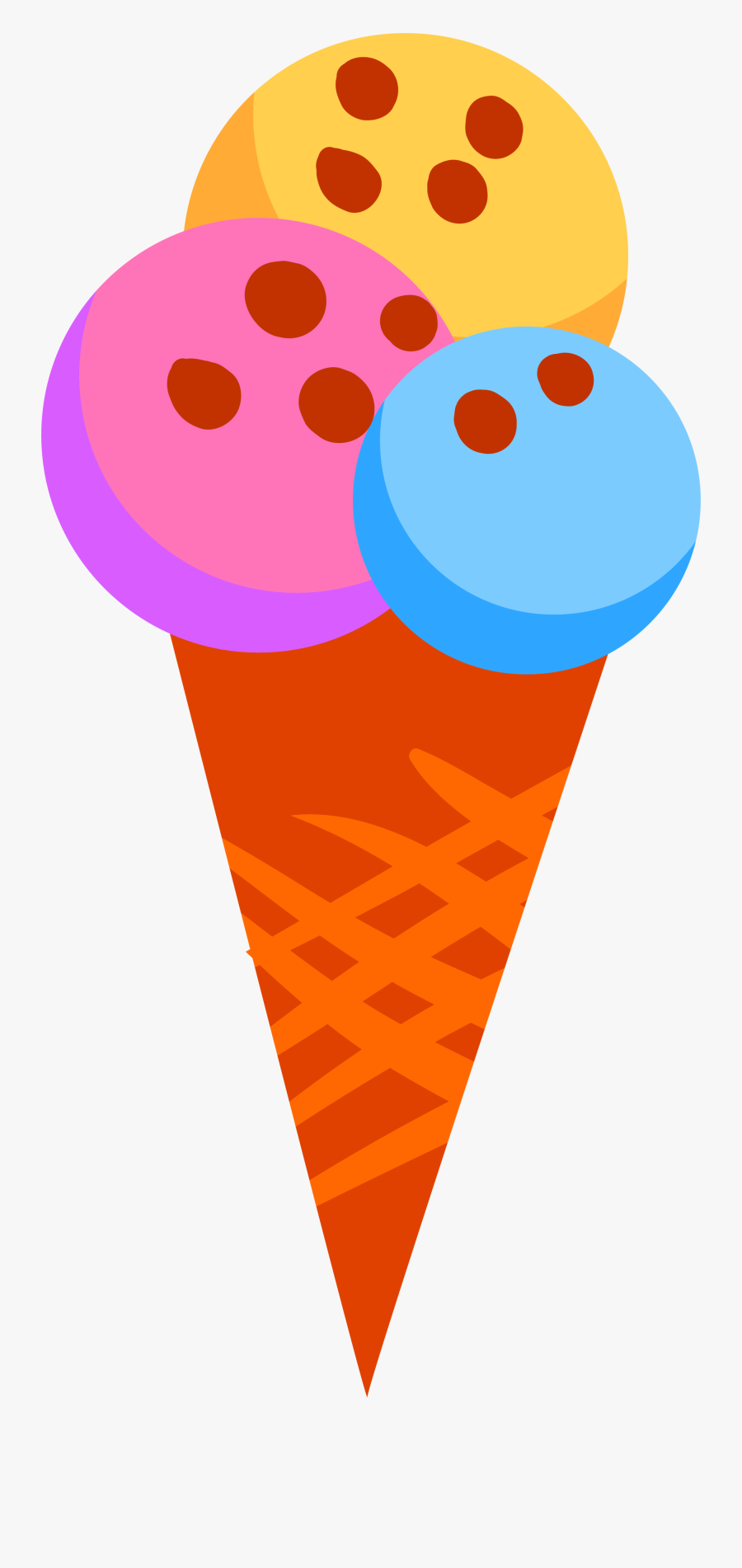 Transparent Cartoon Ice Cream Png - Ice Cream Cone Colorful Clipart, Transparent Clipart