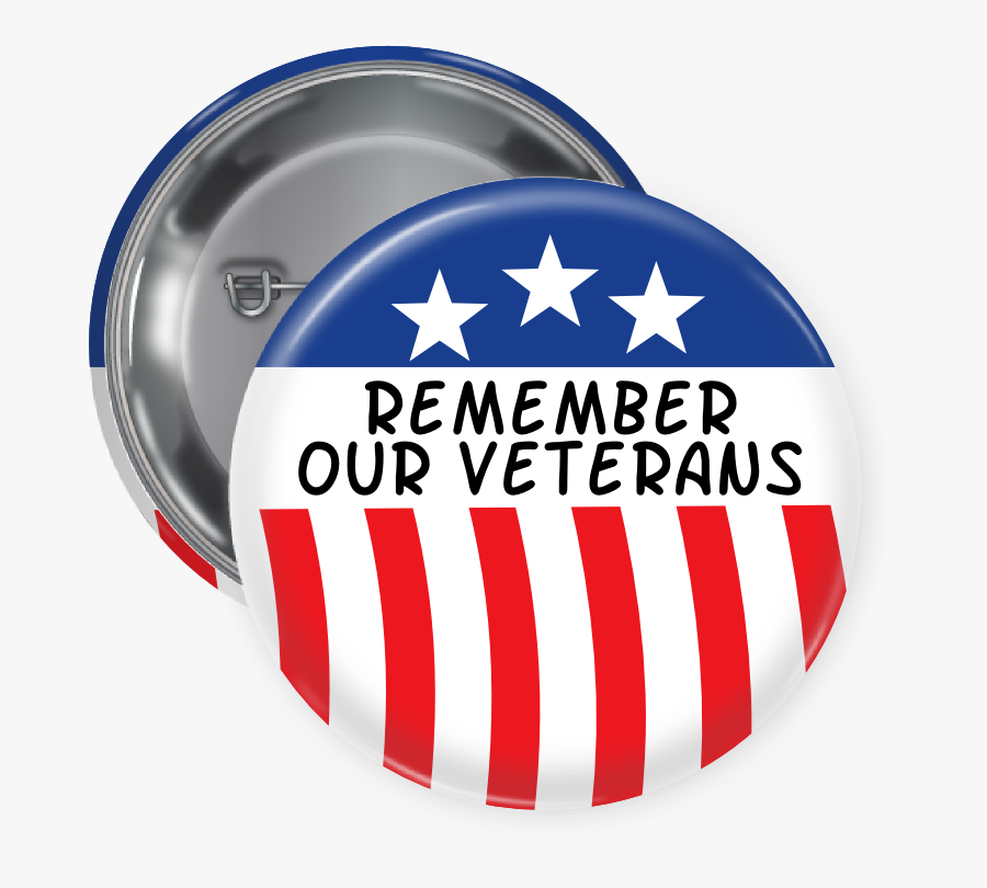 Remember Our Veterans Button - Usa Flag Logo, Transparent Clipart