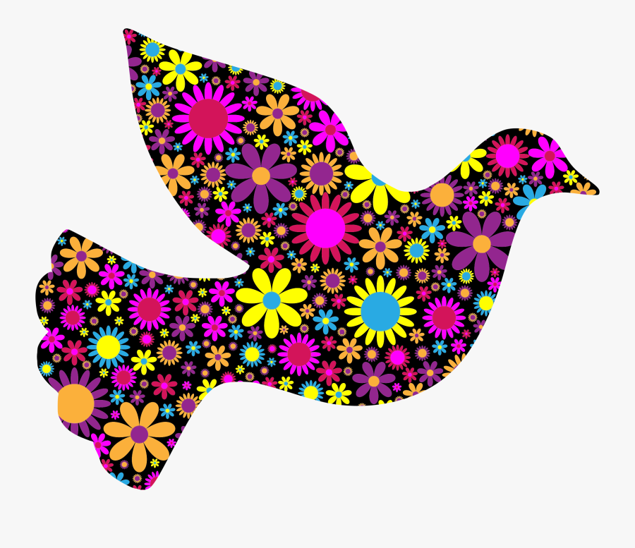 Floral Peace Dove 2 By @gdj, Floral Peace Dove 2, On - Jipe Png Desenho, Transparent Clipart