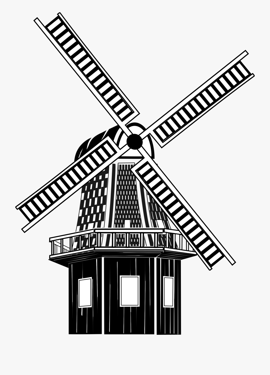Collection Of Free Windmill Drawing Black And White - Windmill Animal Farm Png, Transparent Clipart
