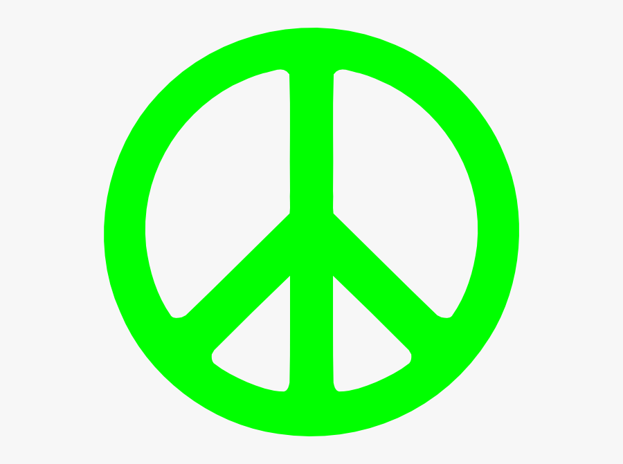 Lime Green Peace Sign, Transparent Clipart
