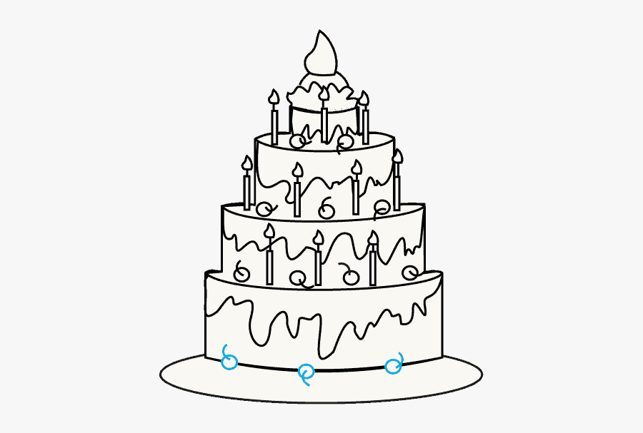 Free Birthday Cake Drawing, Download Free Clip Art, - Happy Birthday Cake Happy Drawings, Transparent Clipart