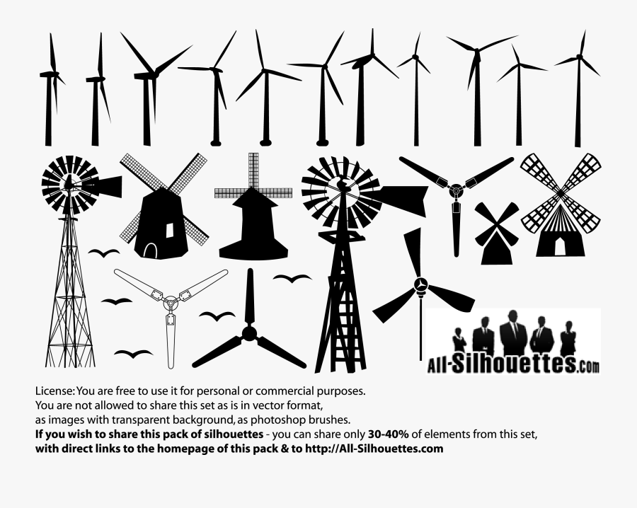 Windmill Silhouette Drawing Clip Art - Windmill Silhouette Free Vectors, Transparent Clipart