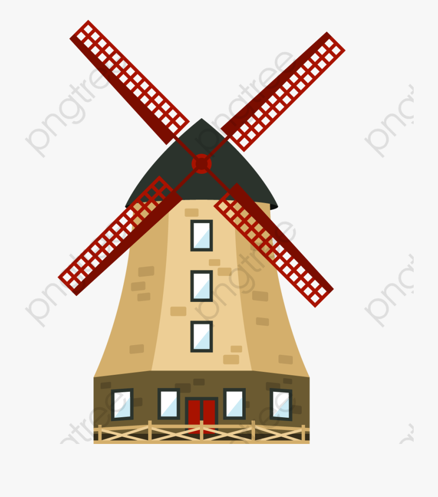 Cartoon Windmill - Windmill Cartoon Png, Transparent Clipart