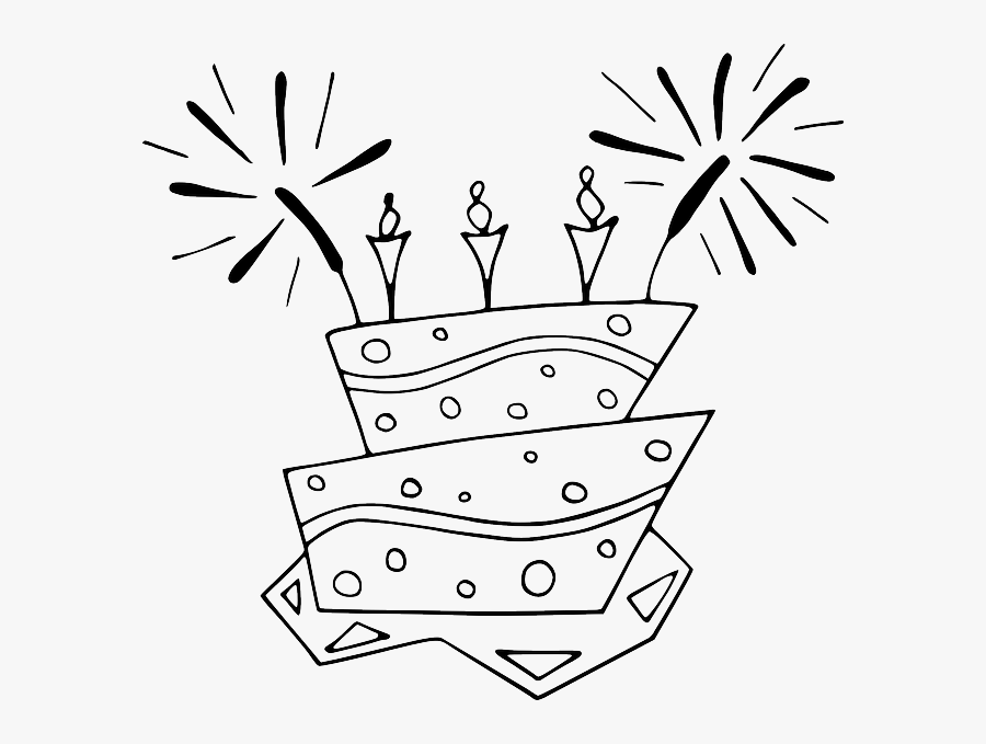 Clip Art Birthday Cake Clip Art Free Black And White - Birthday Cake Clip Art, Transparent Clipart