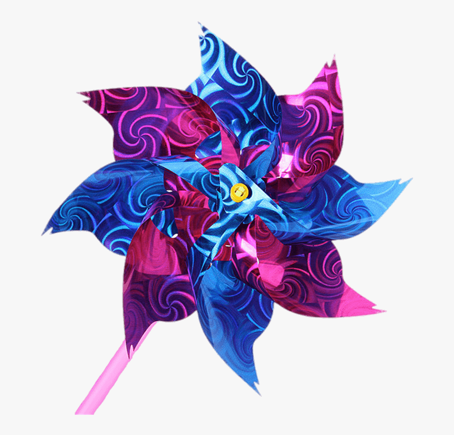 Blue And Pink Flower Windmill - Flor Que Gira Con El Viento, Transparent Clipart