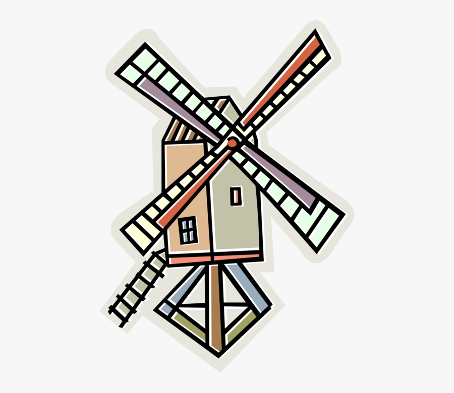 Vector Illustration Of Netherlands Dutch Windmill Convert - Tomb Of Djet Abydos, Transparent Clipart