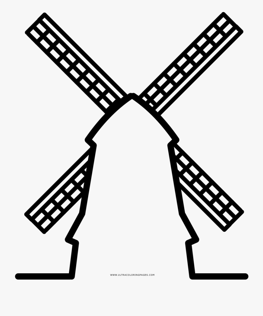 Windmill Coloring Page - Windmill Icon Png, Transparent Clipart
