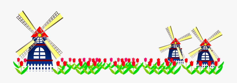 Windmill, Dutch, Holland, Netherlands - Molinos Holandeses Para Colorear, Transparent Clipart