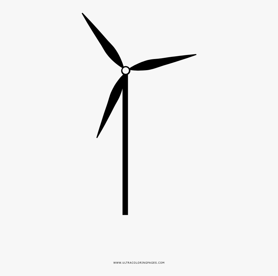 Windmill Coloring Page - Wind Turbine, Transparent Clipart