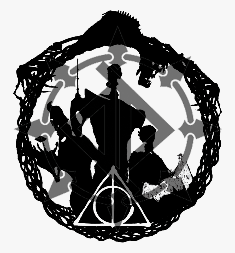 Transparent Harry Potter Clip Art Black And White - Harry Potter Deathly Hallows Png, Transparent Clipart