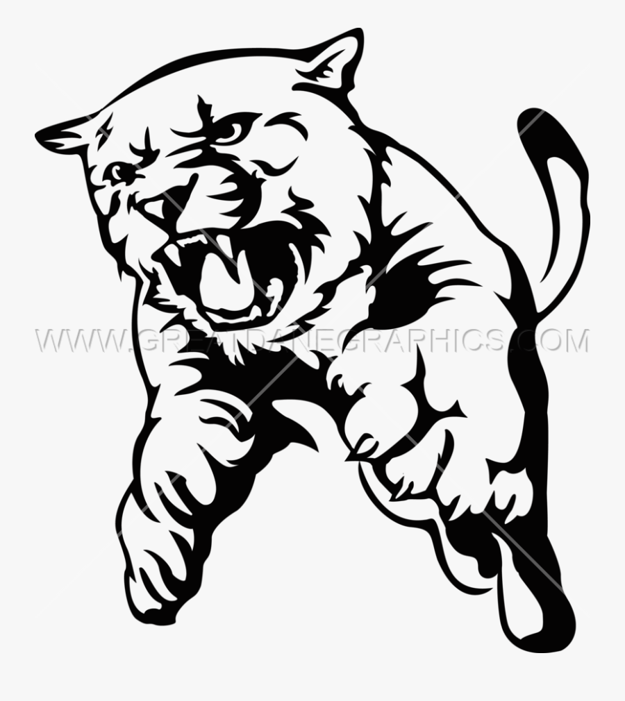 Clip Art Collection Of Vector Transparent - Cougar Logo Clipart Black And White, Transparent Clipart
