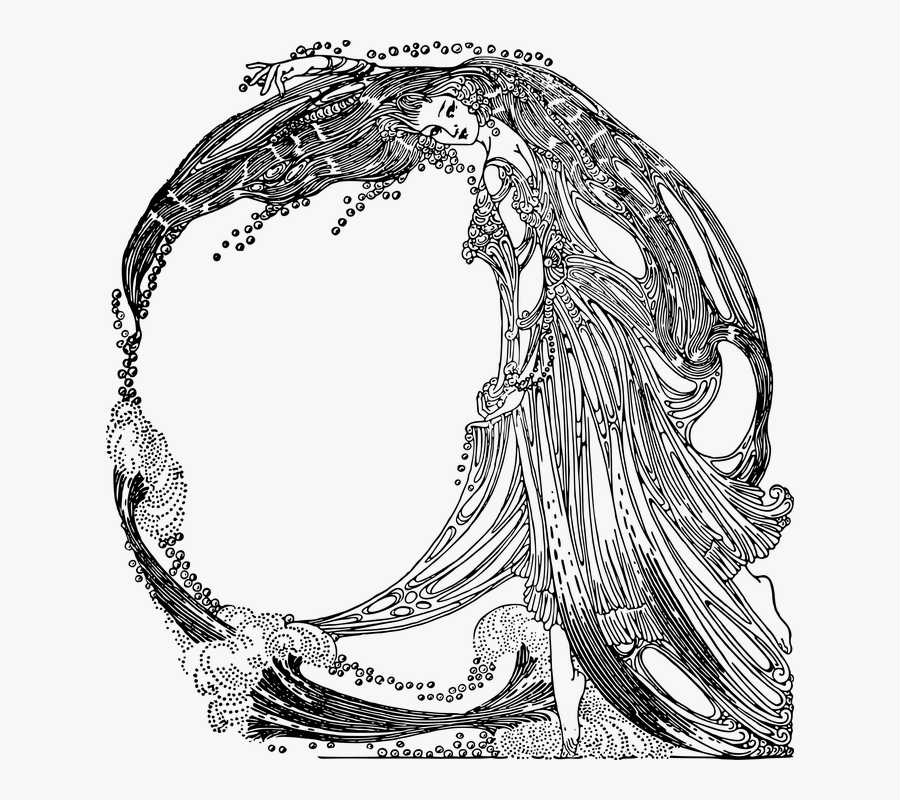 Woman, Frame, Line Art, Vintage, Old, Retro, Antique - Dugald Stewart Walker, Transparent Clipart