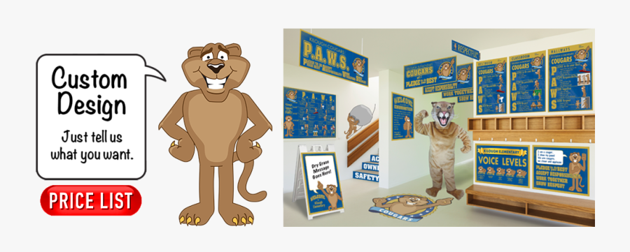 Cougar Mascots For Elementary Schools, Transparent Clipart