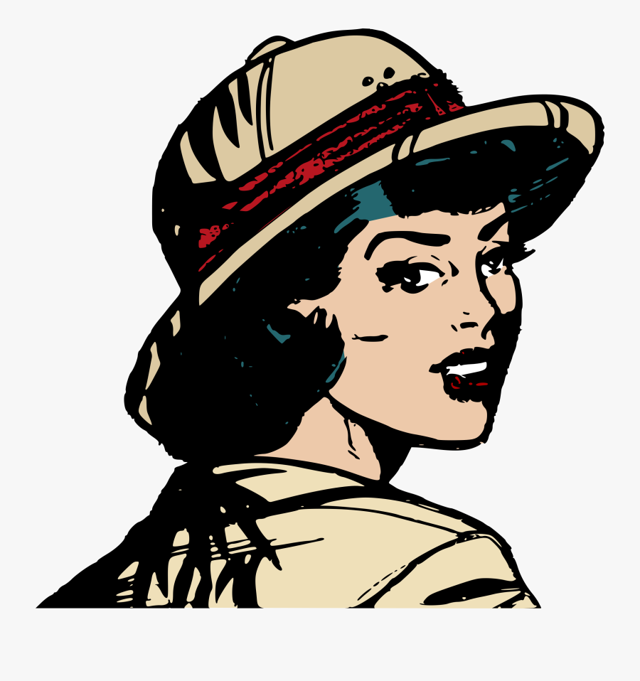 Girls Basketball Cartoon 29, Buy Clip Art - Woman In Pith Helmet, Transparent Clipart