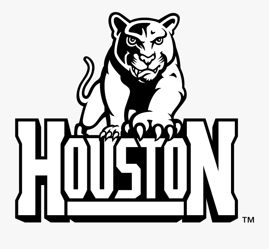 Houston Cougars Logo Black And White - Houston Cougars Logo Transparent, Transparent Clipart