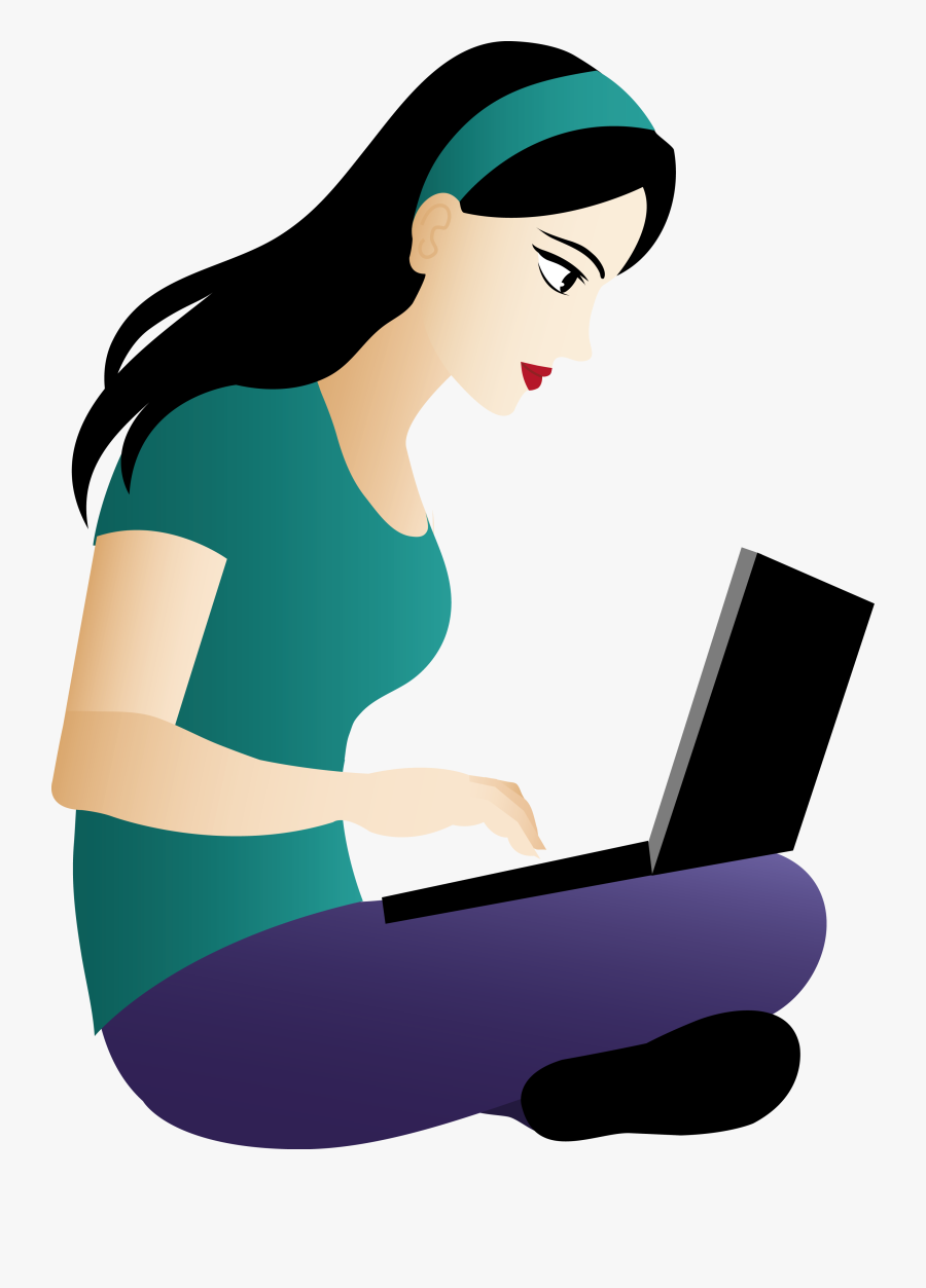 Asian Girl Clipart - Cartoon Girl With Brown Hair, Transparent Clipart