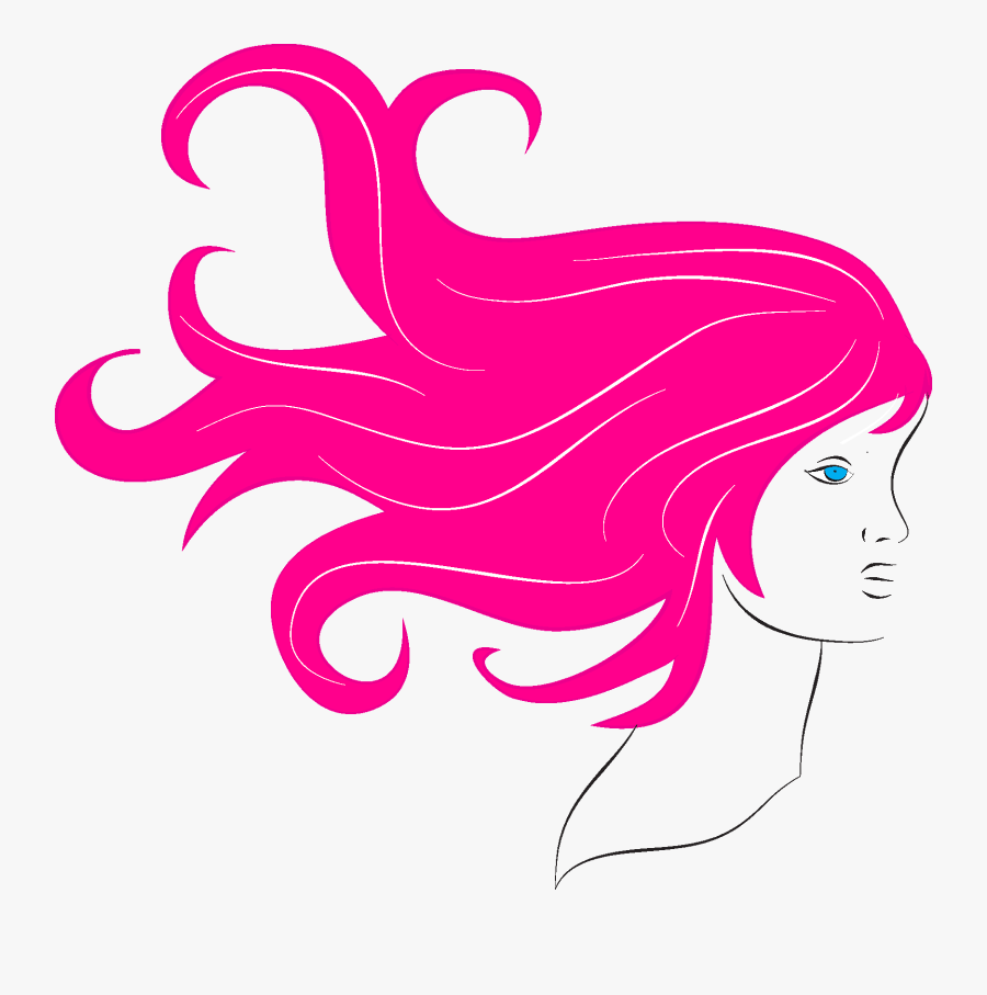 Pink Hair Clip Art, Transparent Clipart