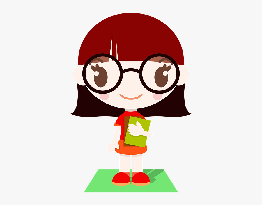 Collection Of Geeky - Girl With Glasses Clipart, Transparent Clipart