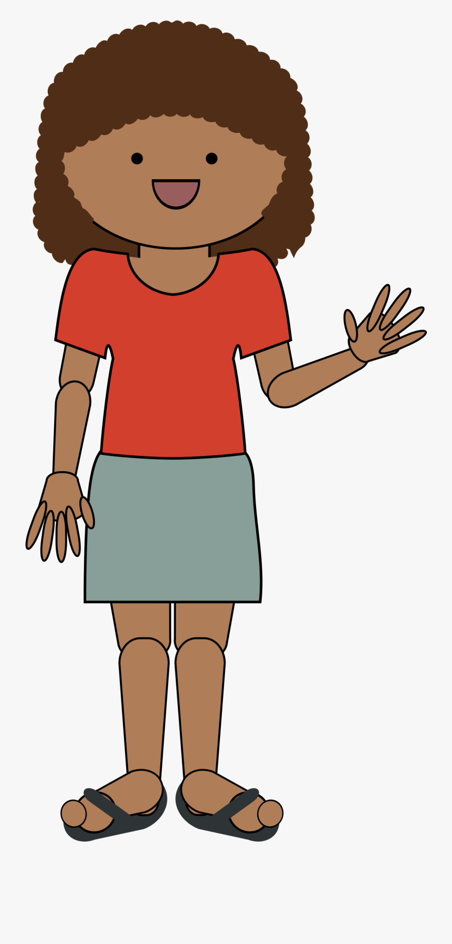 Clip Art Woman Hello Big Image - Clipart Of A Girl Waving, Transparent Clipart