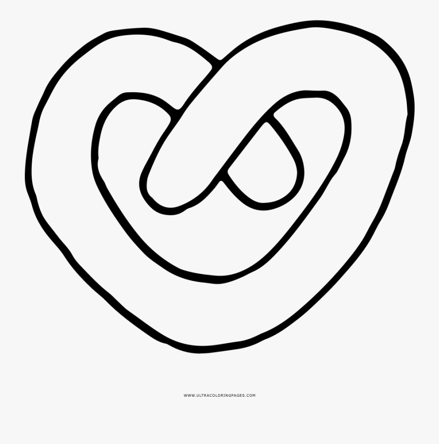 Pretzel Coloring Page - Line Art, Transparent Clipart