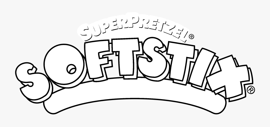 Super Pretzel Softstix Logo Black And White - Calligraphy, Transparent Clipart