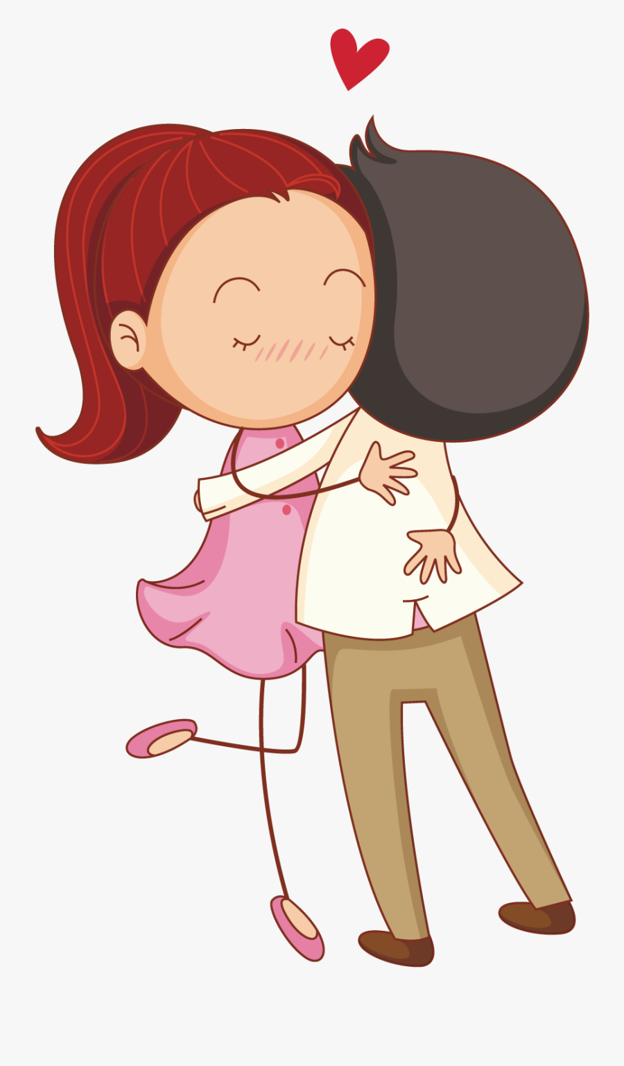 Clip Art Drawing Illustration Embrace The - Cartoon Boy And Girl Hugging, Transparent Clipart