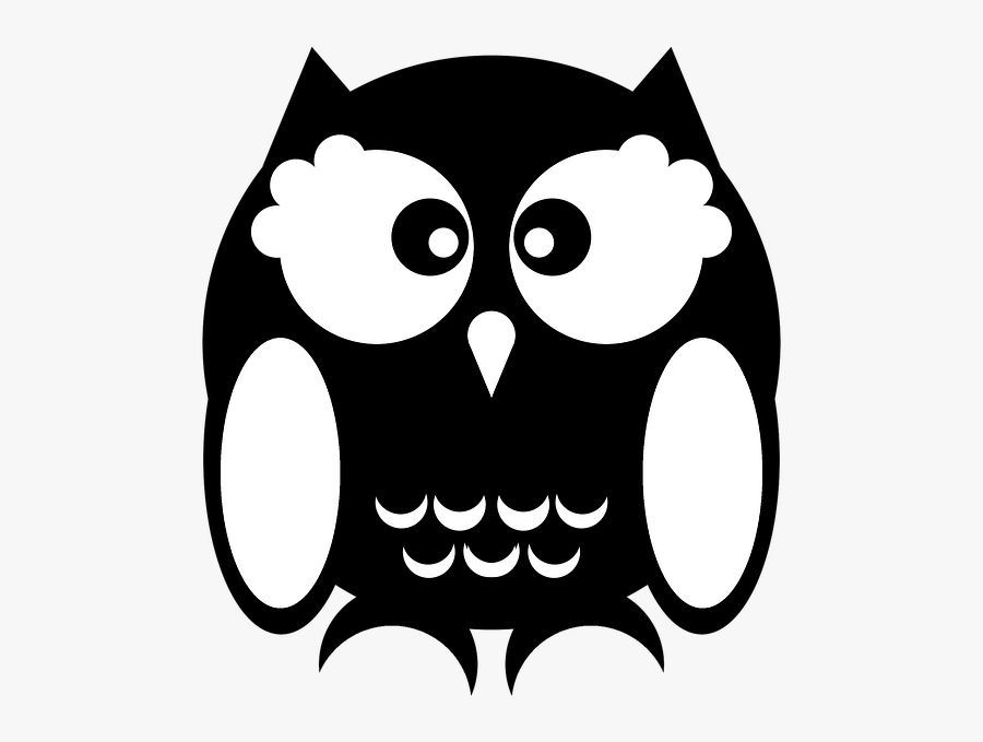 Owl,cartoon,clip Art,stencil,black And White,illustration,bird - Silhouette Owl Clipart Black And White, Transparent Clipart