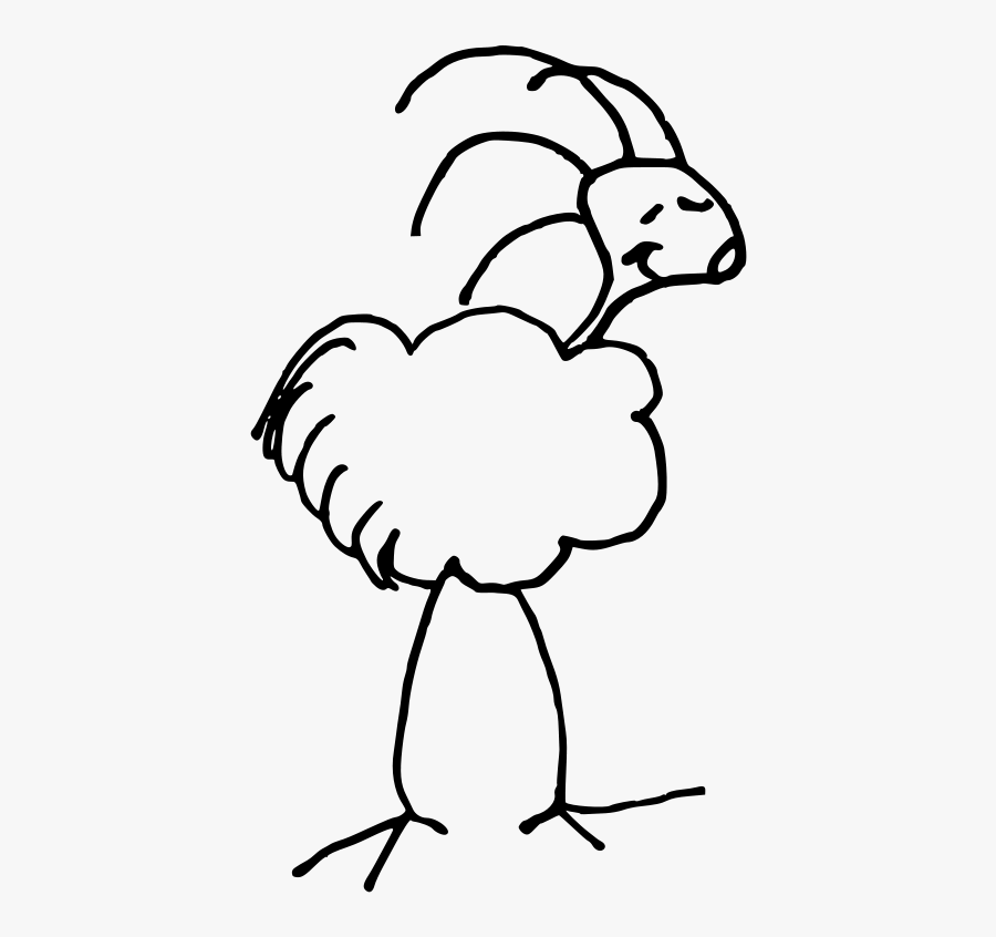 Sheep Bird Black White Line Art 555px - Tiny Birds Clipart Black And White, Transparent Clipart