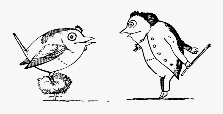 Birds, Sketch, Edward Lear, Black White, Vintage - Edward Lear Book Of Nonsense, Transparent Clipart