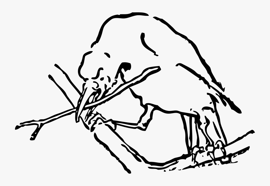 Bird With Twig - Clip Art, Transparent Clipart